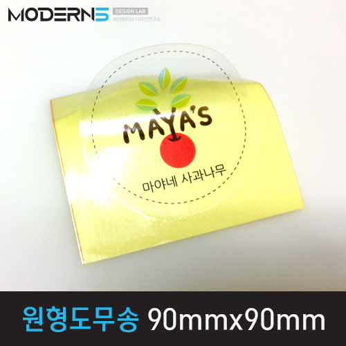 [투명데드롱지25μ] 원형도무송 스티커 90x90mm