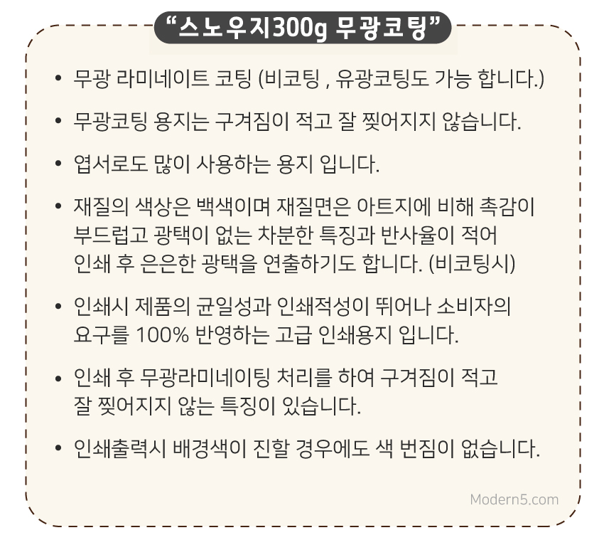 스노우지300g 무광코팅